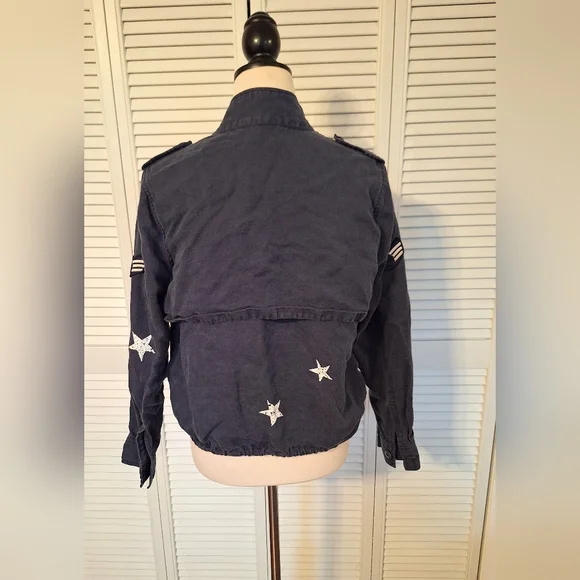 Rails Indigo Linen Military Style Jacket Medium *C7 - Picture 10 of 10
